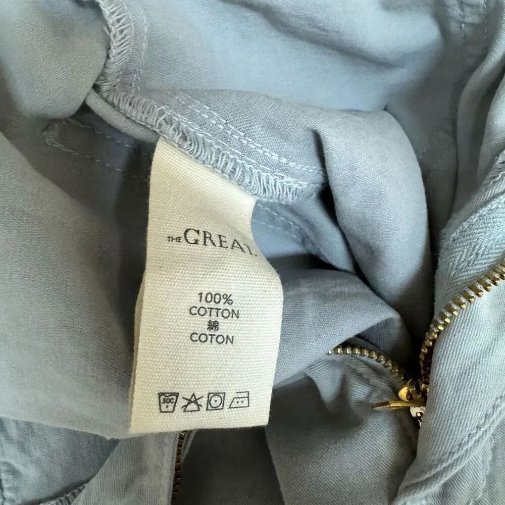 The Great. The Voyager rope belt cropped cotton pants in blue size 27 NWT - Picture 8 of 11
